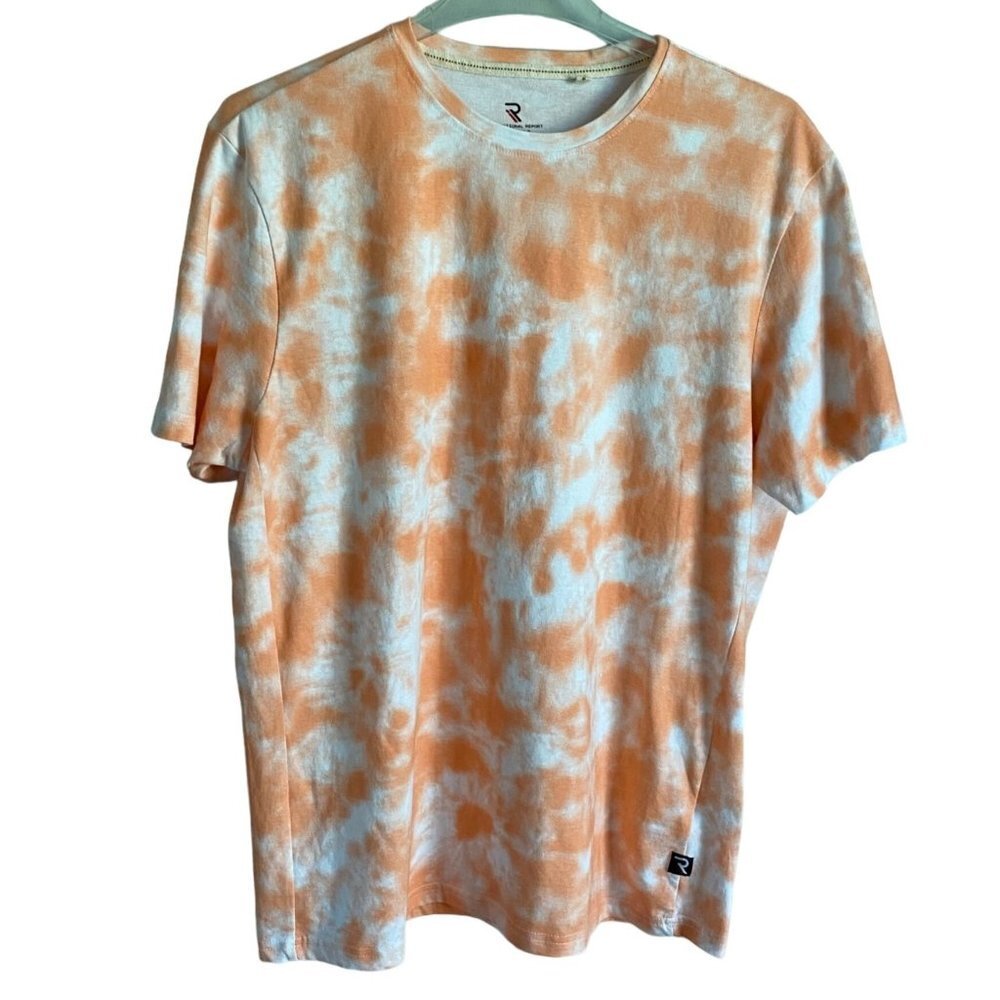 International Report Essential Cotton Orange Tie Dye Print Shirt Men's Large NEW